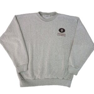 Vintage 90s Indiana University IU Hoosiers Embroidered Sweatshirt Size L